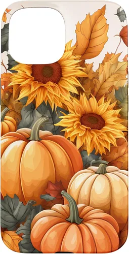 Vista 6 de iPhone 16 Nice Art Of Fall Pumpkins, Sunflowers, And Autumn Leaves Case