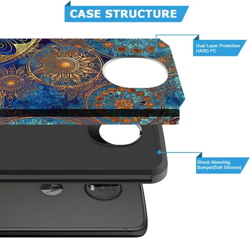Vista 2 de Funda diseñada para Moto Z4, Motorola Moto Z4 Play, delgada y bonita protección contra caídas de doble capa, a prueba de golpes, antideslizante