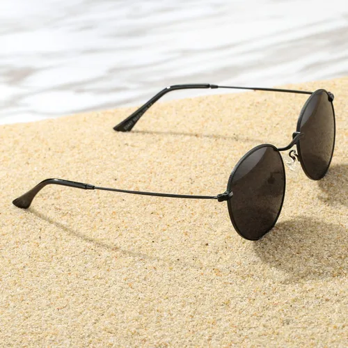 Vista 2 de Pro Acme Gafas de sol polarizadas de metal redondas pequeñas para mujer, estilo retro de diseñador