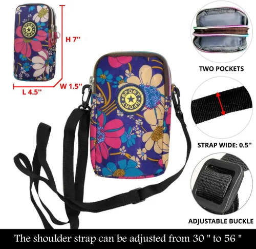 Vista 2 de Pequeñas y lindas bolsas cruzadas de hombro – Mini cartera para teléfono, dinero, llaves, tarjetas cosméticas, mujeres y niñas, caminatas y viajes