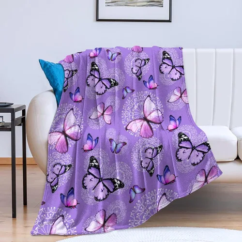 Vista 10 de Manta de mariposas azules, manta de franela ultra suave, hermosa manta de mariposa, regalos para adultos y niños, 50 x 40 pulgadas