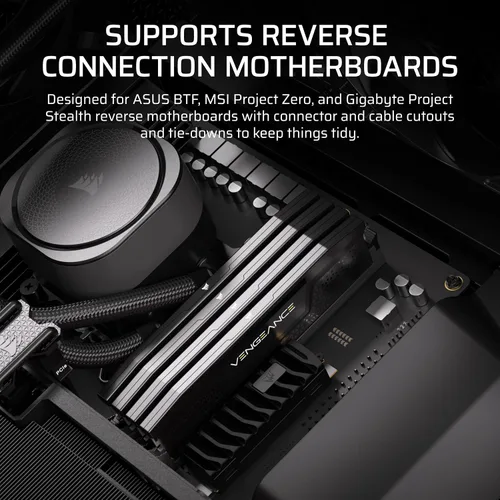 Vista 8 de [Usado] CORSAIR Frame 5000D RS Modular de alto flujo de aire Gabinete para PC semitorre – 4 ventiladores RS preinstalados, Sistema de montaje