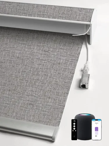 Vista 29 de SmartWings Persianas enrollables con cable duro PoE 100% opacas, muestra de tela