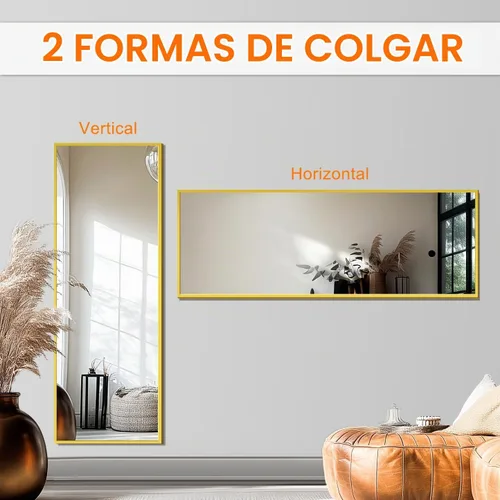 Vista 5 de TRAHOME Espejo de pie de longitud completa, espejo de piso grande de 15 x 56 pulgadas con marco de aluminio para puerta, dormitorio, baño, sala