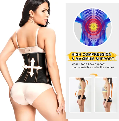 Vista 4 de TERODACO Corsé de cintura para mujer, faja de látex debajo del busto, faja de cintura para control de abdomen, reloj de arena, moldeador de cuerpo