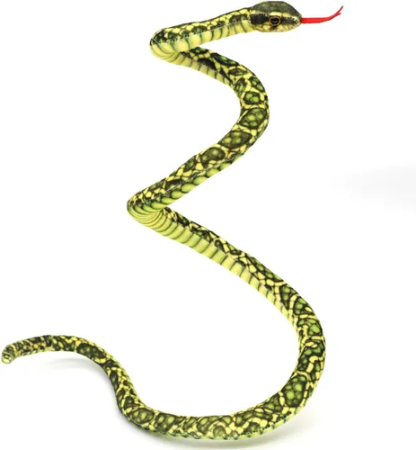 Vista 4 de Muñecas de serpiente suaves de 3.6 pies de largo, lindos animales de peluche, bromas de peluche, juguetes para niños, regalos para niños, Verde