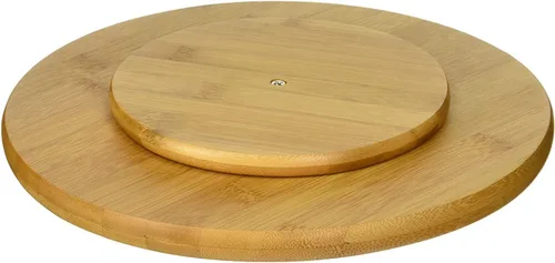Vista 2 de Lipper International 8301 Plato giratorio de cocina de madera de bambú de 10
