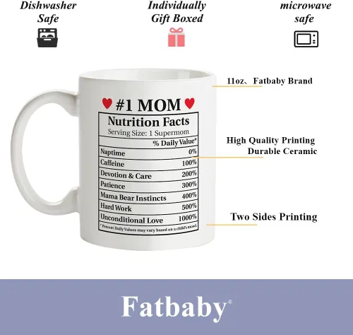 Vista 4 de Fatbaby Tazas de café para papá y mamá, regalos del día del padre para mamá y papá, regalo de San Valentín, Navidad, baby shower, para nuevos