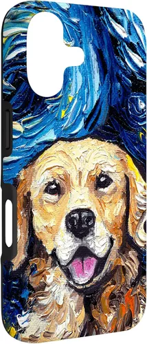 Vista 3 de Golden Retriever - Funda para iPhone 17, diseño de perro de noche estrellada