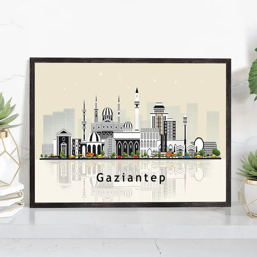 Vista 23 de Pera Print ADANA - Póster de Adana Turquía, ilustración de horizonte urbano de ciudad, póster moderno de pavo, impresión de paisaje urbano y punto