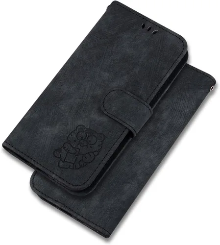 Vista 4 de Designed for Redmi k40 Pro Phone Case Wallet,PU Leather Flip Folio Cover with Credit Card Holders Little Cute Tiger Embossed Kickstand Wrist Strap