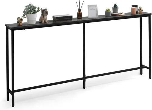 Vista 12 de CAPHAUS Mesa de consola estrecha y larga de 47 pulgadas para entrada, sofá de diseño clásico, mesa estrecha y larga para sala de estar, mesa