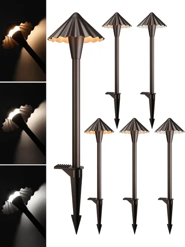 Vista 17 de LEONLITE Update 5CCT Luces de Sendero de Bajo Voltaje, Luces LED para Sendero de Paisajismo, 1800/2700/3000/4000/5000K, Cabezal de Cono Plano