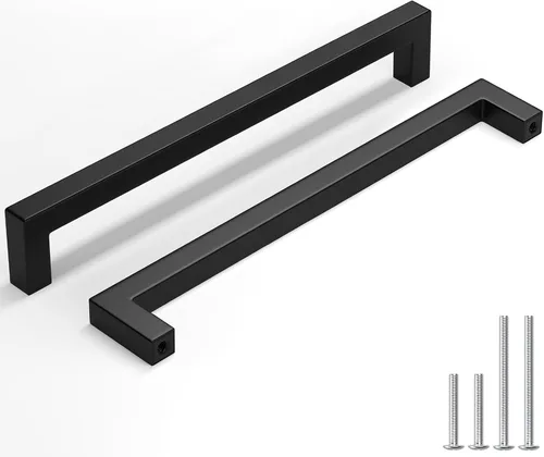 Vista 10 de homdiy Paquete de 1 tirador de gabinete negro mate de 3 pulgadas, manijas de cajón de acero inoxidable, manijas de cajón de acero inoxidable