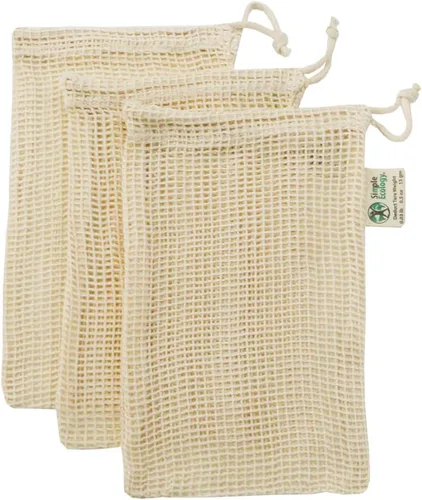 Vista 10 de Simple Ecology Bolsas de algodón orgánico para las compras de comestibles, reutilizables, algodón natural