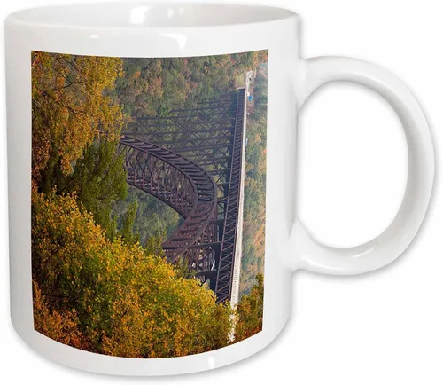Vista 11 de 3dRose Danita Delimont – Puentes – WV New River Gorge Nacional Río Puente – us49 wbi0062 – Walter Bibikow – Tazas, Negro/Blanco