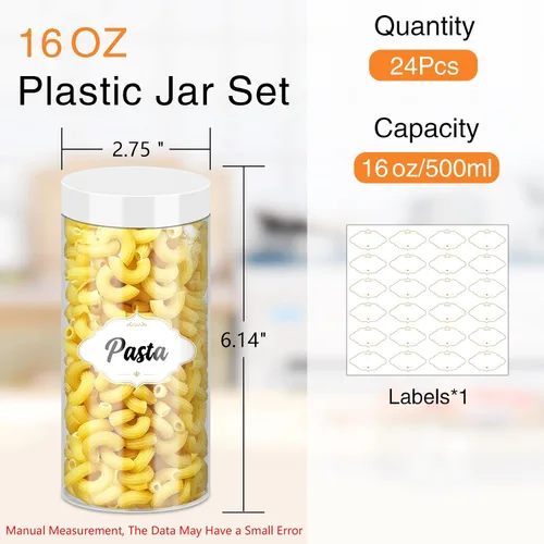 Vista 59 de PeacePeo Tarros de plástico con tapas, recipientes de slime de 4 onzas, 72 frascos de plástico transparente vacíos, recipientes de cosméticos