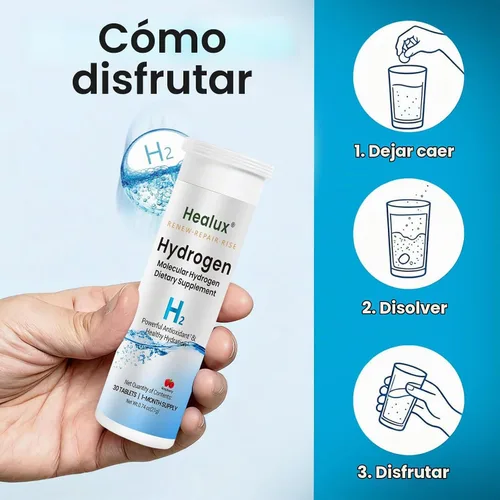 Vista 4 de Tabletas de agua de hidrógeno de 12 PPM – Tabletas moleculares de H₂ con magnesio H2 TAB Soporte antioxidante para energía, salud celular