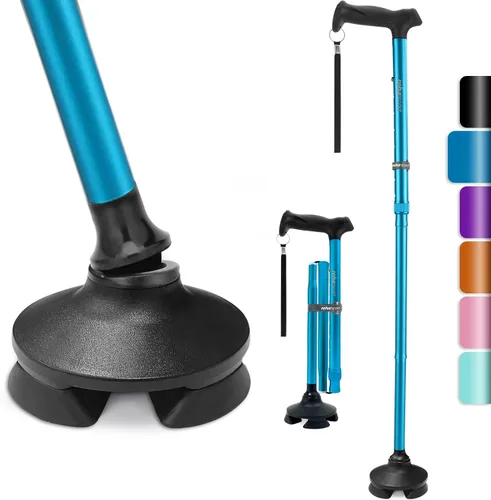 Vista 11 de Rehaescort - Bastón para caminar para hombres y mujeres - Plegable, ajustable, liviano, bastones para equilibrio de personas mayores, se sostiene