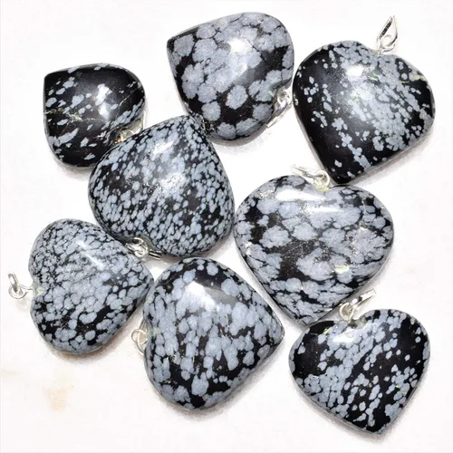 Vista 3 de Zenergy Gems - Collar con dije de corazón, piedras preciosas naturales del Himalaya en forma de corazón + cadena de plata de 20 + corazón de carga