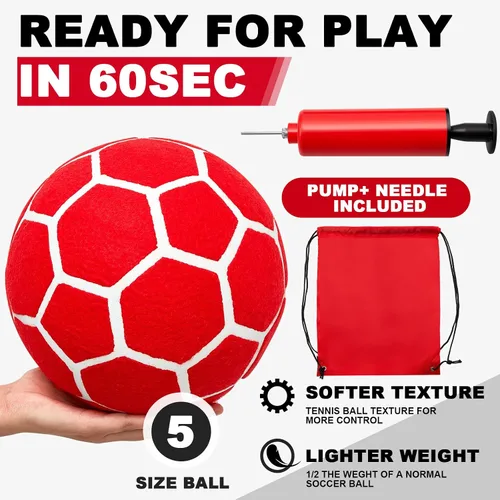Vista 2 de Halloscume Size 5 Soccer Ball with Pump Storage Bag Portable Outdoor Indoor Felt Ball Soft Foam Soccer Tennis Balls for Soccers Game Soccers