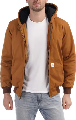 Vista 3 de Chaqueta deportiva acolchada con forro de franela para hombre, impermeable, de algodón, con capucha, abrigo de invierno