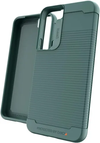 Vista 21 de ZAGG Gear4 Milan - Funda azul Aurora - que destaca el material de protección D3O para Samsung Galaxy S22