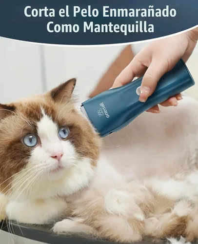 Vista 9 de oneisall Cortapelos para mascotas para gatos con pelo mate, afeitadora Verde