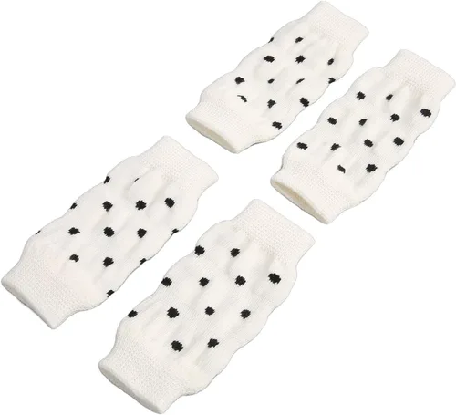 Vista 7 de Dog Elbow Protector, 4PCS Pet Leg Sleeves Knitted Leg Support Wraps with Polka Dot Design for Small Medium Dogs (S)