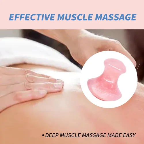 Vista 4 de Seta Gua Sha Natural Cuarzo Rosa Aventurina Gua Sha Hongo Masajeador Facial Piedra para Ojos Cuello Belleza Spa Masaje Relajante Piedra Masaje
