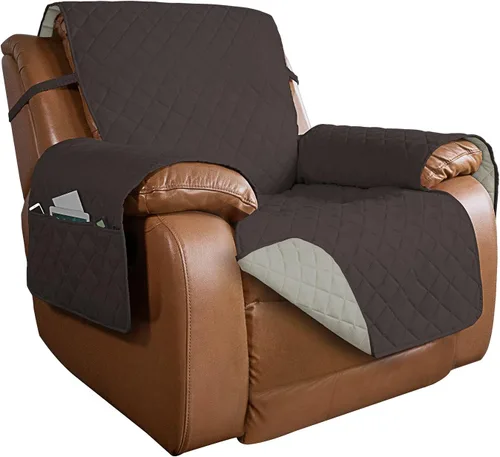Vista 63 de PureFit - Funda de sofá acolchada reversible, protector de muebles impermeable, funda de sofá lavable con espuma antideslizante y correas elásticas