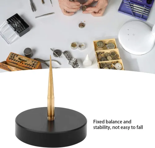 Vista 3 de plplaaoo Herramienta de relojeros de tacón, soporte de equilibrio de reloj de metal, soporte de equilibrio de reloj, soporte de puente