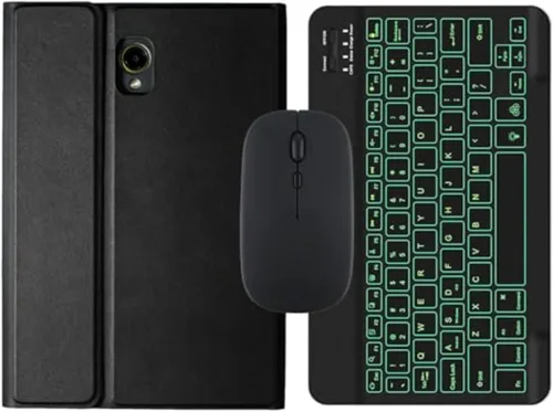Vista 15 de Funda inalámbrica con teclado Bluetooth para Samsung Galaxy Tab Active 3/Active 5 (SM-X300/X306B/T570/T575N) con soporte para bolígrafo integrado