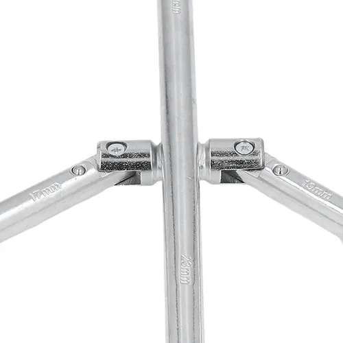 Vista 8 de Llave cruzada de 4 vías de 14 pulgadas, llave de tubo de acero de alto carbono, llave de vaso portátil plegable de 180°, varios tamaños