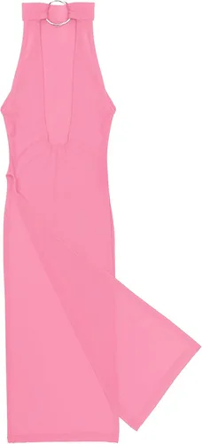 Vista 5 de Yartina Vestido de lencería con cuello halter para mujer, con abertura lateral, sin mangas, mini cheongsam, camisón para fiesta, club