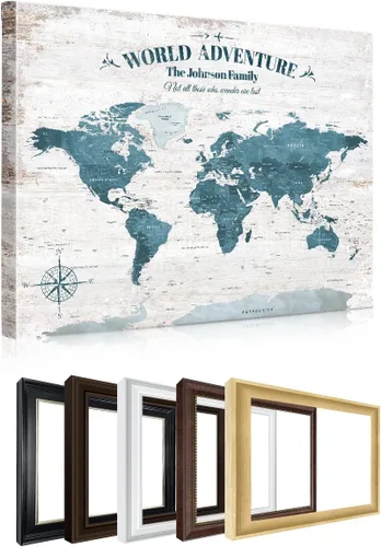 Vista 70 de IPIC - Lienzo con mapas de EE. UU. para decoración de pared, mapa con pin de empuje para marcar viajes, mapa de viaje impreso de EE. UU.