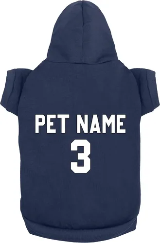 Vista 4 de Ropa para perro personalizada: diseña tu propia sudadera con capucha para mascotas, añade número de nombre, suéter personalizado para perros Negro