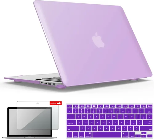 Vista 25 de iBenzer Carcasa rígida de plástico con superficie suave 3 en 1 y cubierta para teclado y protector de visualización para MacBook Air, Negro