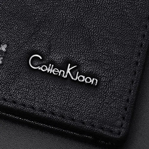 Vista 4 de Billetera de cuero para hombre genuino carteras con cremallera monedero casual de lujo corto delgado carteras para hombres, Negro -, Ocio Negocios