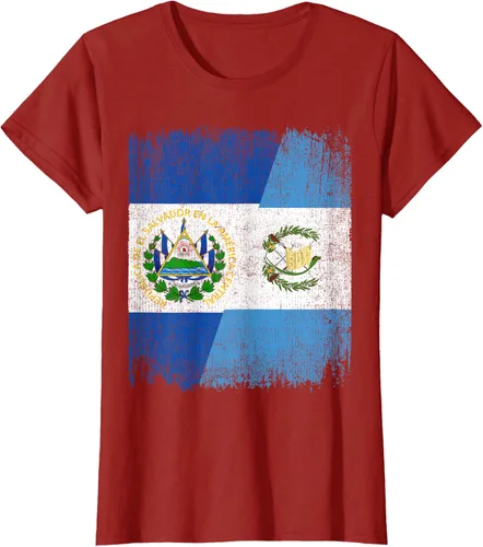 Vista 52 de Camiseta Half El Salvador Bandera de Guatemala con raíces guatemaltecas