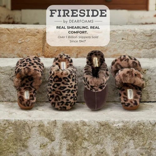 Vista 21 de Dearfoams Fireside Sydney Pantuflas anchas de piel de oveja para mujer, para interiores y exteriores