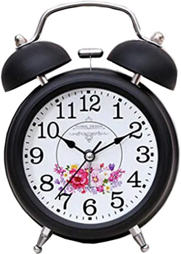 Vista 4 de Relojes despertadores de 4.7 pulgadas, con números multicolor, estilo retro, 3D, estéreo, silencioso, de cuarzo, analógico, reloj de mesa retro