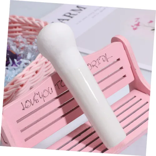 Vista 4 de Medicina Porcelana Maja Condimento Pestle Stick Cerámica Maja Tazón Palo Cerámica Chucrut Trituradora de Tamper Patata Smasher Manual Blender Blanco