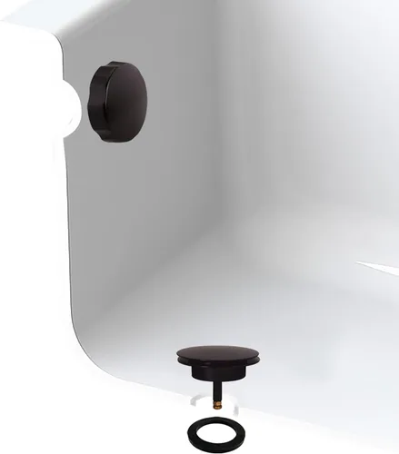 Vista 15 de Westbrass Moldura estándar para residuos de baño de accionamiento por cable, negro mate, D50T-62