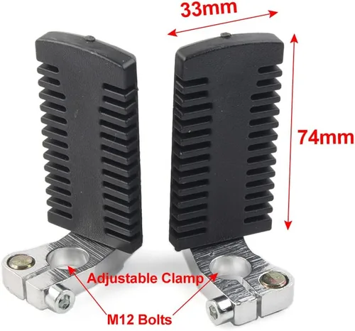 Vista 2 de FSFY - Pinzas de pie negras para motocicleta, abrazaderas de pie para bicicletas de 43 cc, 47 cc, 49 cc, 2 tiempos, para quads de bolsillo