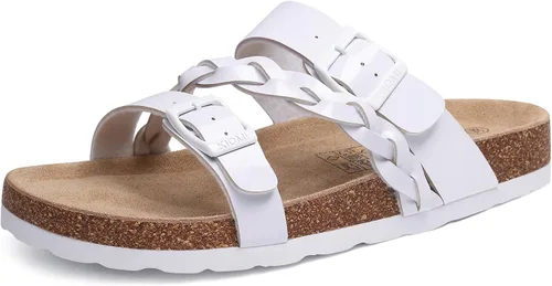 Vista 17 de KIDMI Sandalias con plantilla de corcho para mujer con soporte de arco, cómodas sandalias deslizantes con hebilla ajustable para el verano
