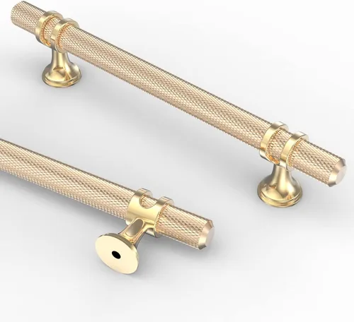 Vista 30 de Asidrama - Paquete de 10 manijas para gabinete de cocina de 3 pulgadas (76mm) de color negro mate y bronce champán, tiradores para gabinete