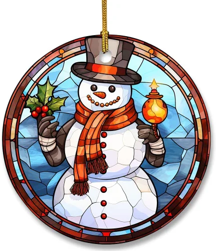 Vista 7 de Adorno de cerámica divertido - Papá Noel travieso y ciervo "Deseo que no te traiga nada más que una feliz Navidad" - Adornos para el hogar, adorno