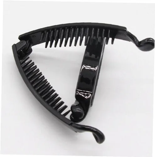Vista 6 de 2 horquillas de plátano para mujer, pinzas de plástico para el cabello de plástico con ondas negras, accesorios para el cabello para dama