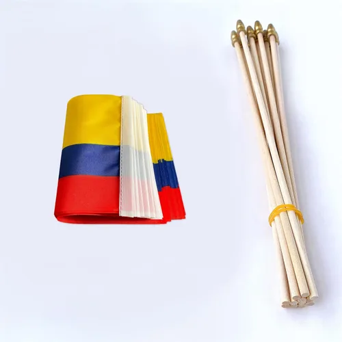 Vista 3 de TSMD Mini banderas colombianas de mano, 5 x 8 pulgadas, paquete de 12